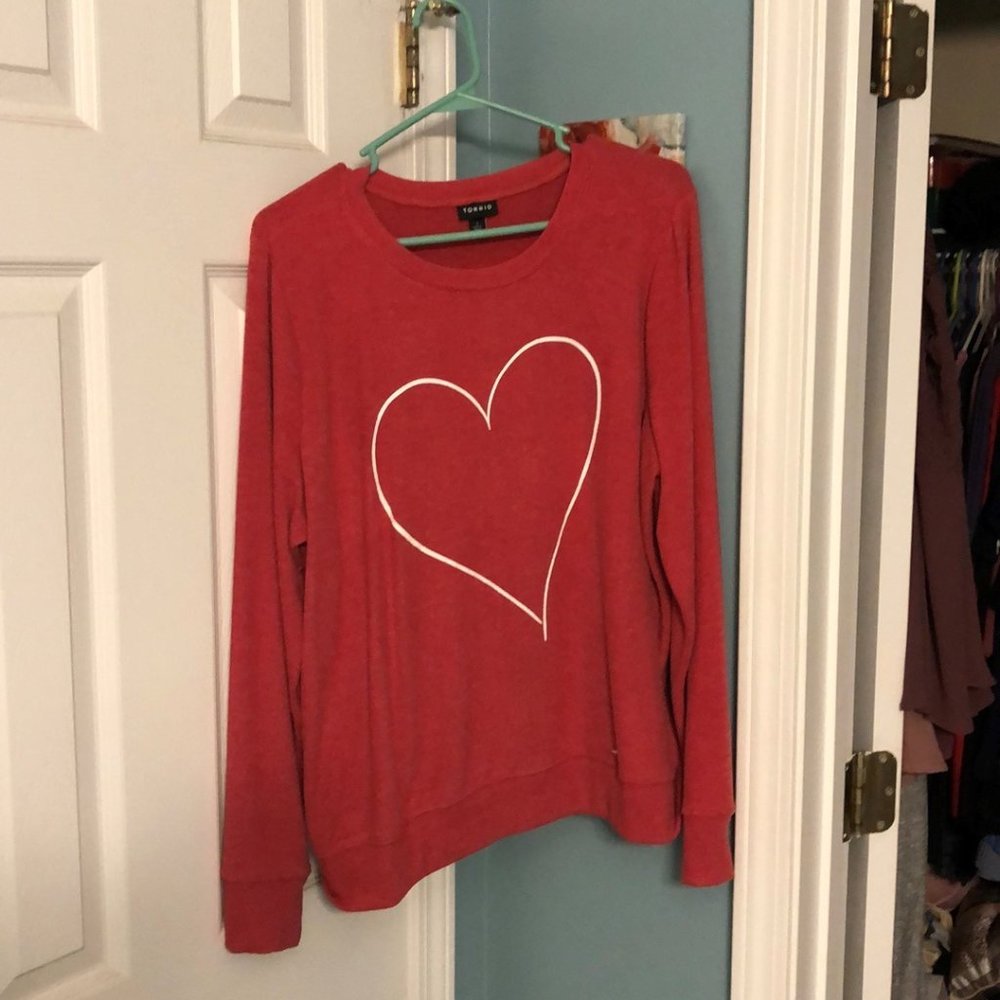Torrid Red Heart Cozy Sweatshirt (Size 1)
